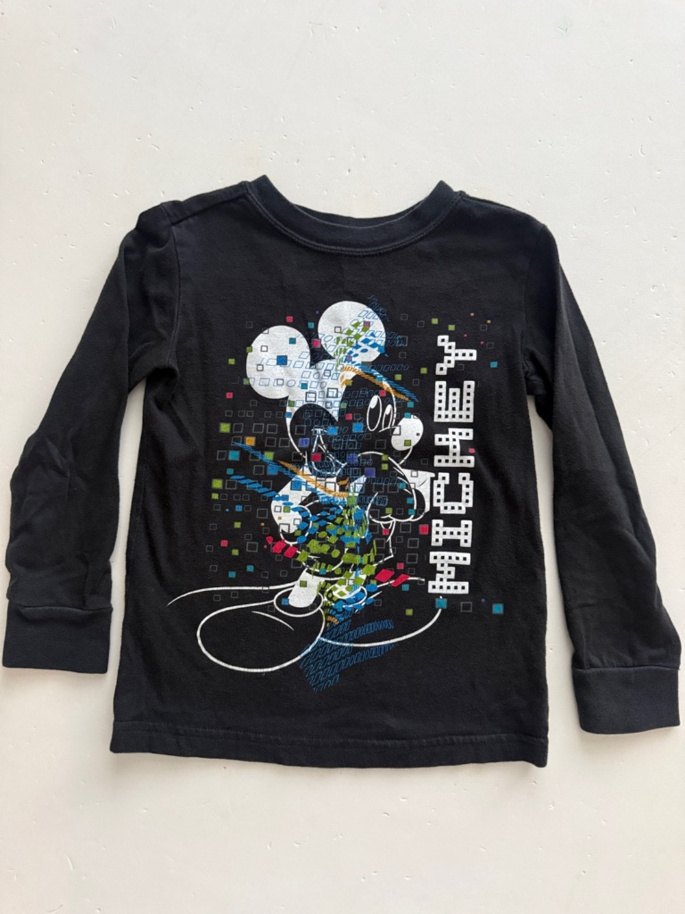 Disney Mickey Mouse Black Graphic Long-Sleeve Tee Boys 3T